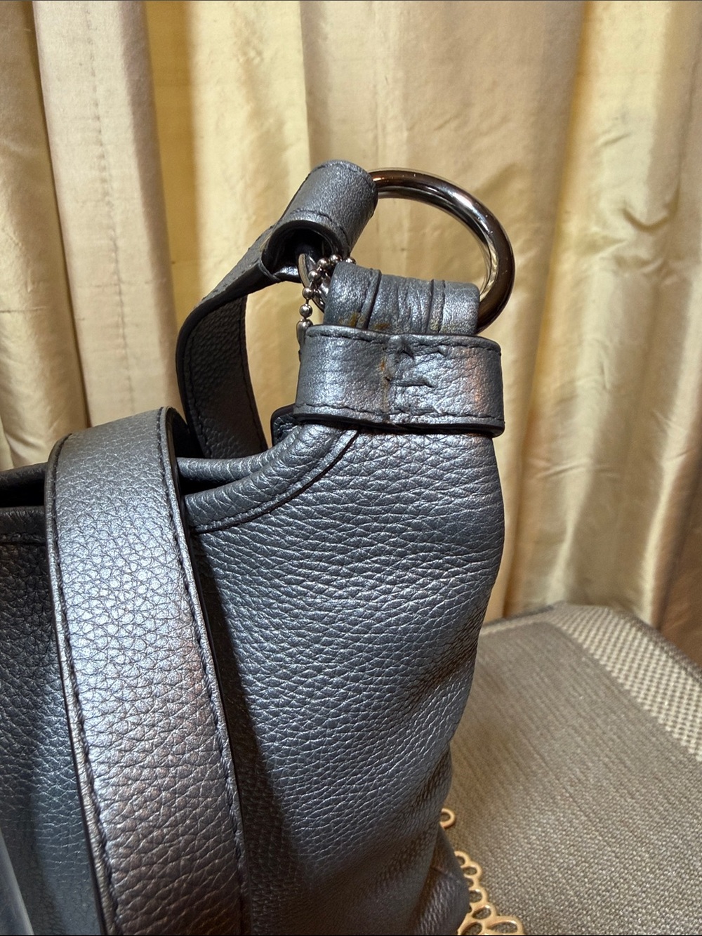 Coach Penelope Hipster Crossbody Metallic Silver/Grey  EUC - Picture 12 of 13